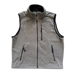 L.L. Bean Fleece Vest Mens Sz Medium Med R Regular Gray Zip up Activewear 0WN32